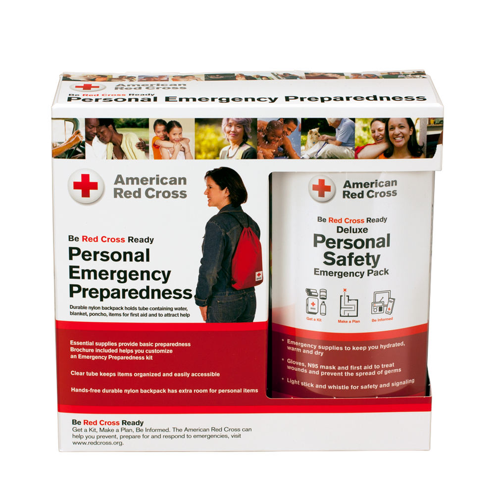 Deluxe Personal Safety Emergency Pack with Bag Red Cross Store