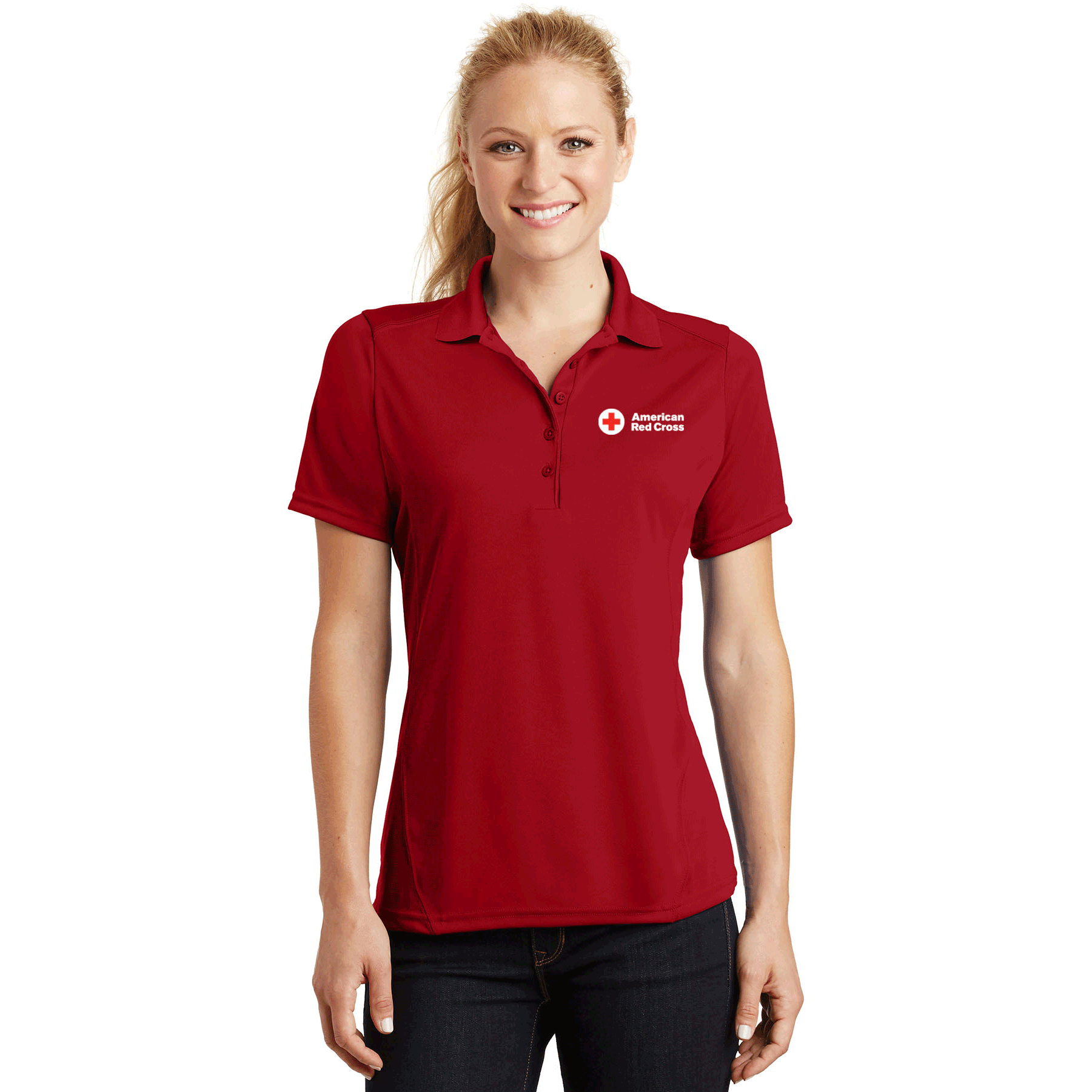 red and black polo shirts