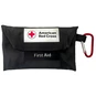 Black First Aid Keychain with American Red Cross logo.