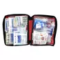 Deluxe All Purpose First Aid Kit, open, showing first aid supplies inside the case.