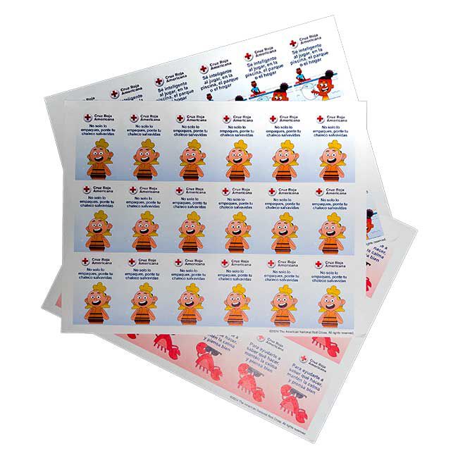 WHALE Tales swimming Sticker Spread Group of 3 Sheets Cruz Roja Americana.