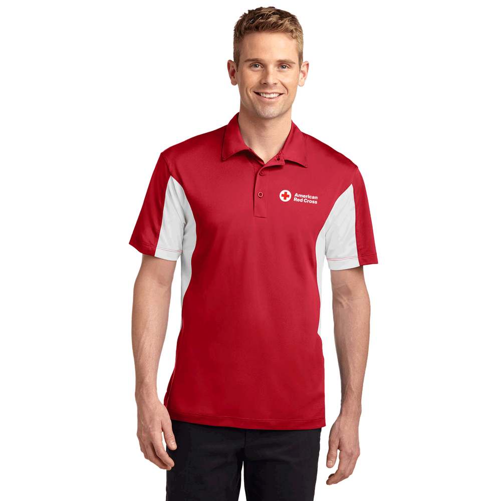 Men's Side Block Polo Shirt Red Cross Store