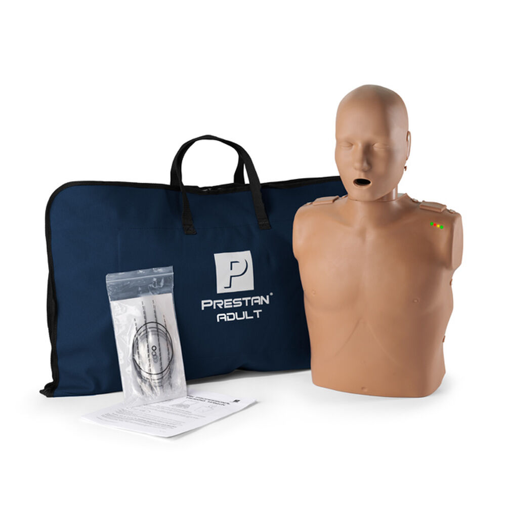 Prestan Brown Skin Adult CPR Manikin with Monitor Red Cross Store