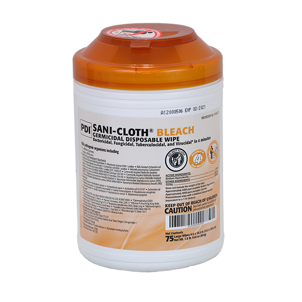 SANICLOTH Sanitizing Bleach Wipes LG Pk/75 Red Cross Store