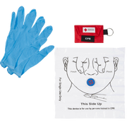 CPR Keychain, Face Shield with 1-Way Valve, 1 Pair Latex Free Nitrile Gloves