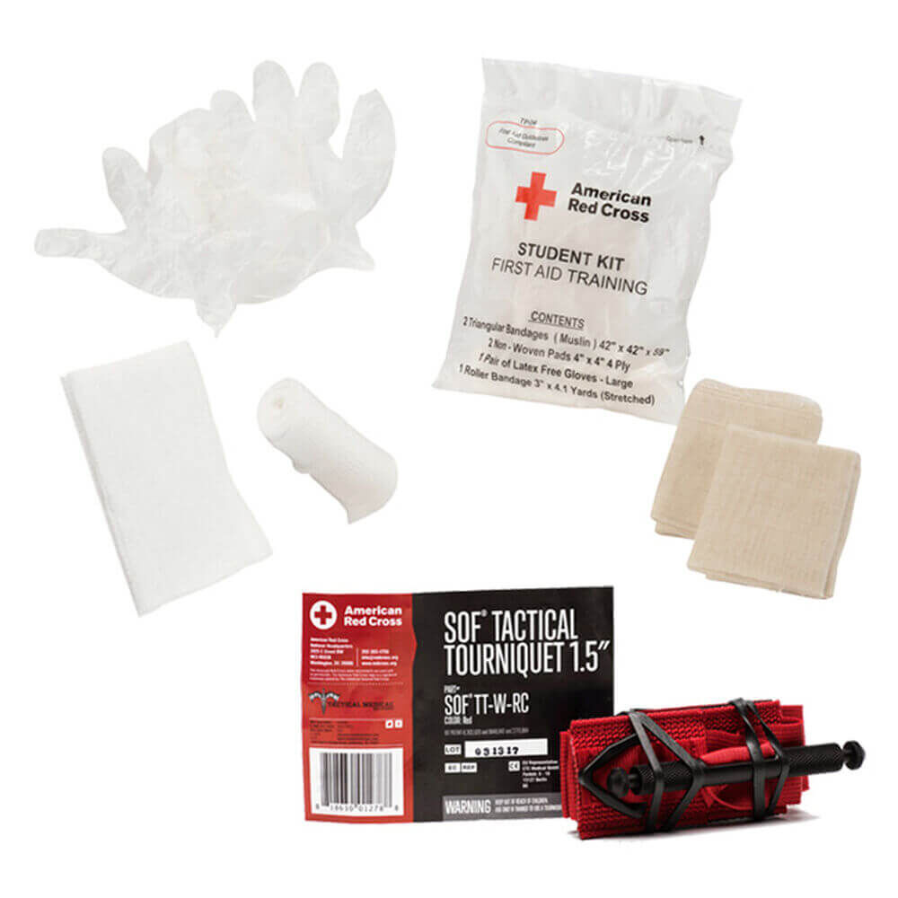 First Aid Kit For Bleeding Life-Threatening Bleeding + Tourniquet Application Kit (Set) | Red ...