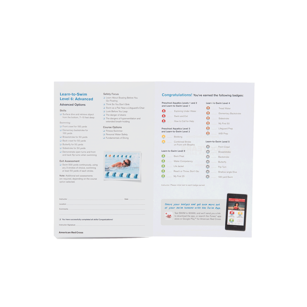 Red Cross Learning Swim Lessons Achievement Booklet (Pk/50) | Red Cross Store