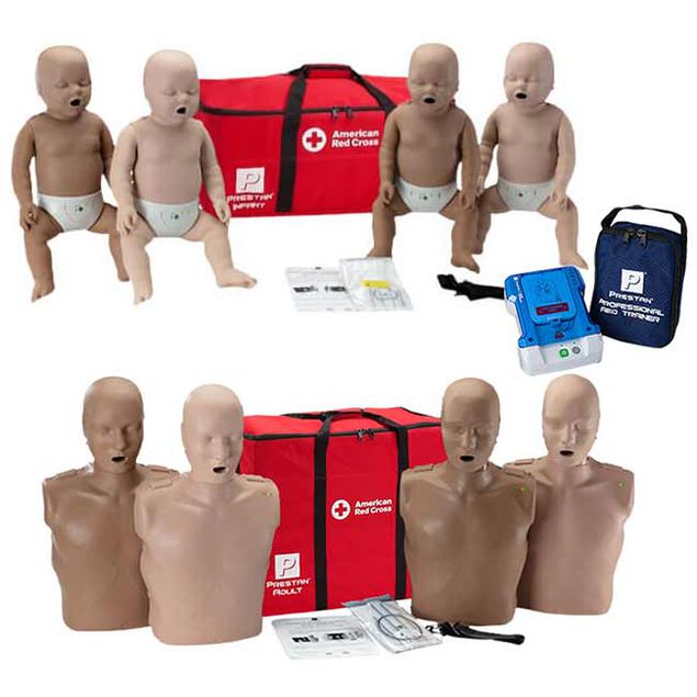 Prestan Professional Adult & Infant CPR Manikin (Two 4 Packs) with AED ...