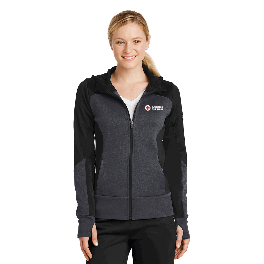 Women's Colorblock Zip Up Hooded Jacket Red Cross Store