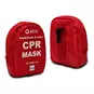 Soft Case for the Adult/Child CPR Mask with O2 Inlet and Infant CPR Mask - front and back view side by side.