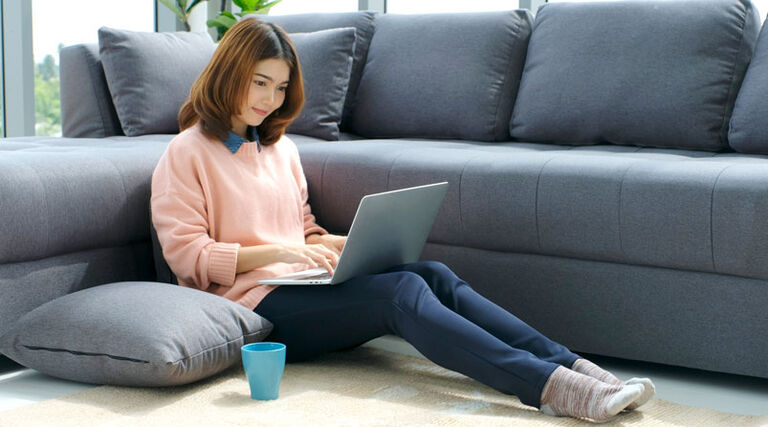 Woman on a laptop