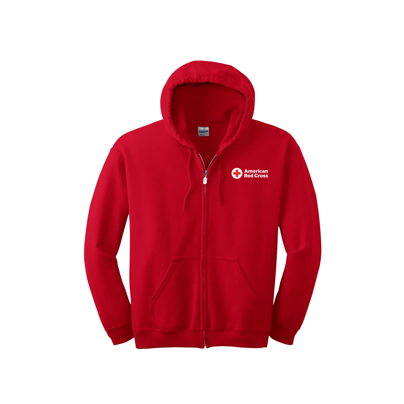 zip up red sweater