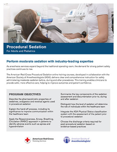 Procedural Sedation for Adults and Pediatrics brochure